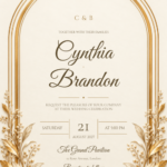 Arch Shape Wedding Invitation featuring Cynthia and Brandon