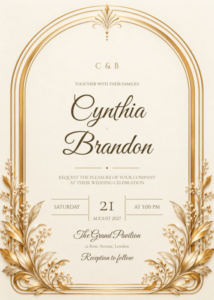 Arch Shape Wedding Invitation featuring Cynthia and Brandon