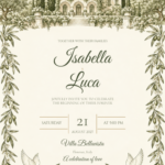 Hand Drawn Wedding Invitation featuring Isabella and Luca