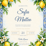 Italian Summer Wedding Invitation featuring Sofia and Matteo