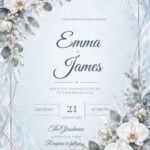 Acrylic Wedding Invitation Design featuring Emma and James
