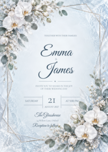 Acrylic Wedding Invitation Design featuring Emma and James