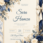 Watercolor Floral Wedding Invitation featuring Sara and Hamza