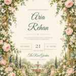 Romantic Garden Wedding Invitation featuring Aria and Rehan