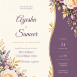 Pastel Floral Wedding Invitation featuring Ayesha and Sameer