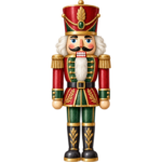 Christmas Nutcracker watercolor illustration on transparent background