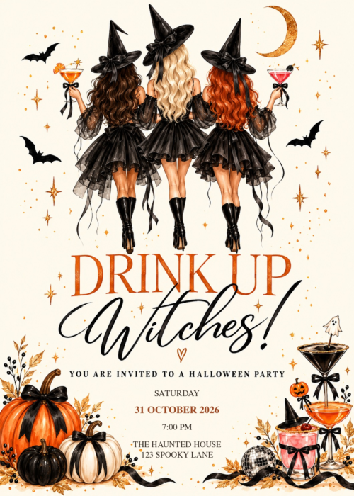 Drink Up Witches invitation