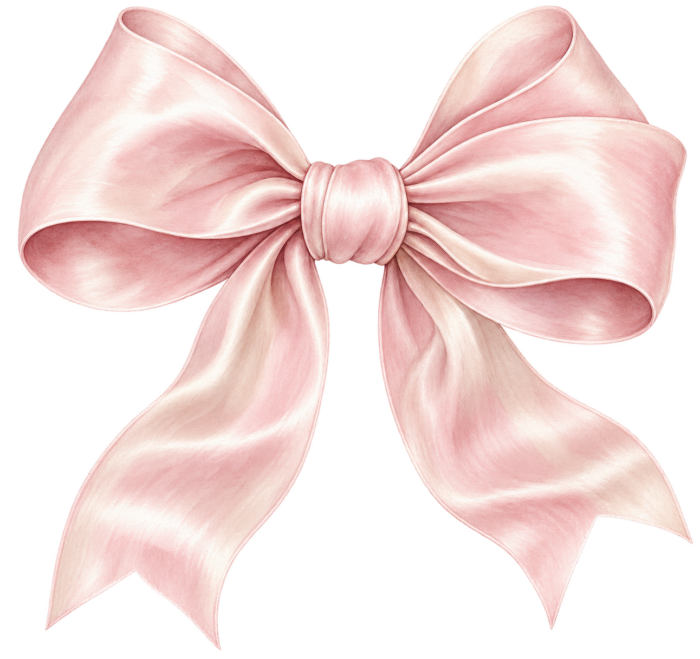 Pink Coquette Bow pink watercolor baby girl shower clipart