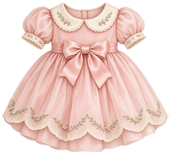 Pink Baby Dress pink watercolor baby girl shower clipart