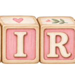 GIRL Wooden Blocks pink watercolor baby girl shower clipart