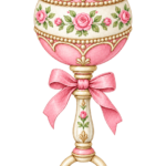 Pink Vintage Baby Rattle pink watercolor baby girl shower clipart