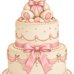 Baby Girl Shower Cake pink watercolor baby girl shower clipart