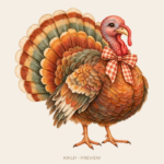 Watercolor Turkey watercolor Thanksgiving illustration with transparent background