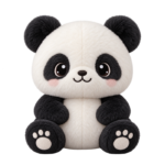 Baby Panda Plush cute fluffy plush clipart with transparent background