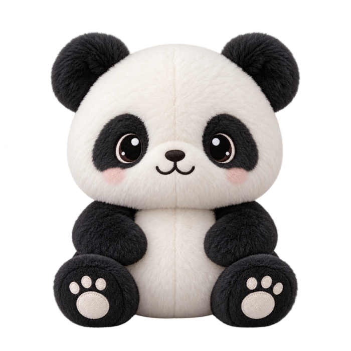 Baby Panda Plush cute fluffy plush clipart with transparent background