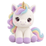Lavender Unicorn Plush cute fluffy plush clipart with transparent background