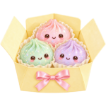 Dumpling Party Gift Box kawaii glitter clipart with transparent background
