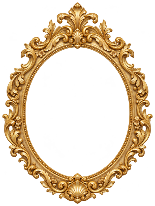 Baroque Gold Oval Frame with transparent centre