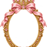 Pink Princess Crown Frame with transparent centre