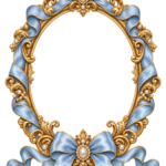 Blue Satin Ribbon Oval Frame with transparent centre