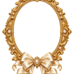 Champagne Bow Wedding Frame with transparent centre