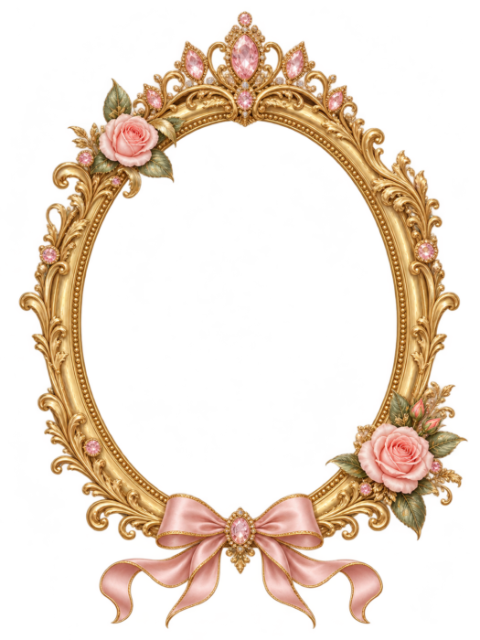 Blush Rose Tiara Frame with transparent centre