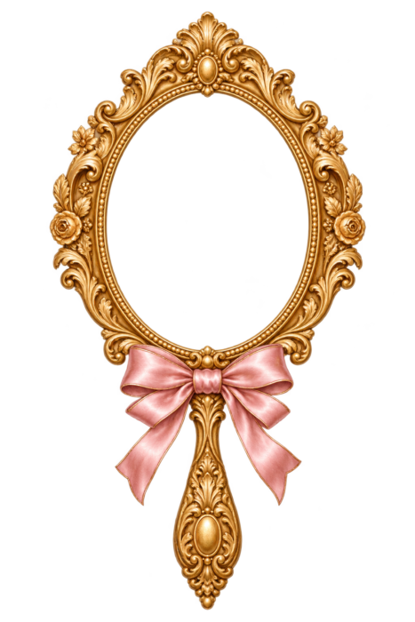 Vintage Hand Mirror Frame with transparent centre