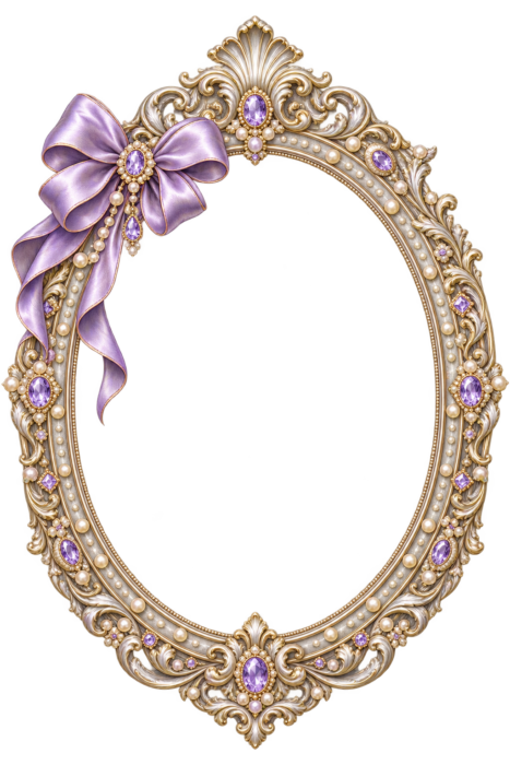 Lavender Pearl Oval Frame with transparent centre