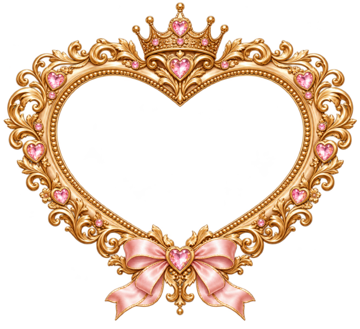 Royal Heart Crown Frame with transparent centre