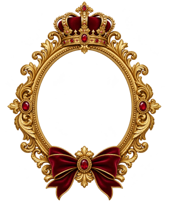 Burgundy Royal Crown Frame with transparent centre