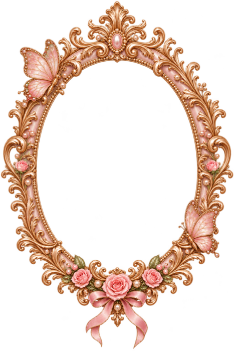 Rose Gold Butterfly Frame with transparent centre