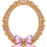 Pastel Rainbow Princess Oval Frame with transparent centre