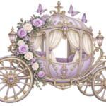 Lilac Butterfly Garden Coach PNG with Lilac and Silver detailing
