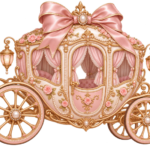 Blush Coquette Bow Carriage PNG with Pink and Rose Gold detailing