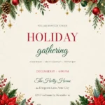 Festive Holiday Gathering Invitation with stylish script and serif event wording
