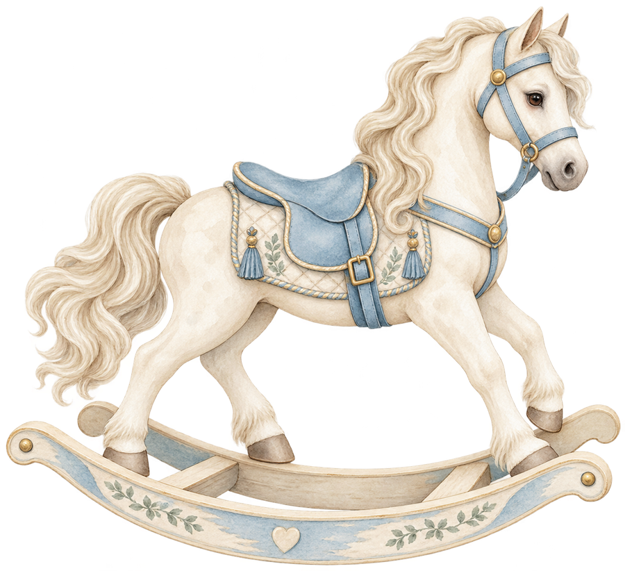 Blue Rocking Horse PNG on transparent background