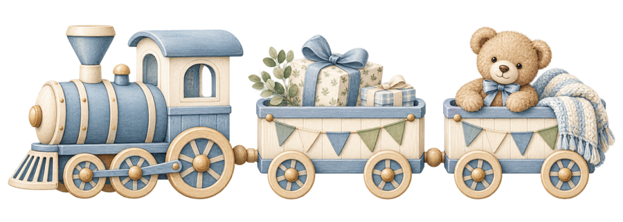 Heirloom Nursery Train PNG on transparent background